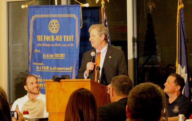 U.S. Senator John Kennedy spoke at the Rotary Club of Greater Ascension in January, 2019.