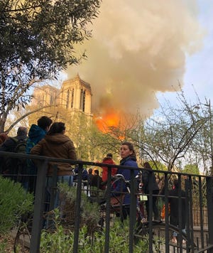 Ken LeClair of Taunton took this photo of a devastating fire at Notre-Dame cathedral in Paris on April 15, 2019.

[Photo courtesy Ken LeClair]