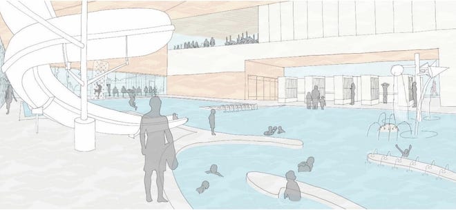 Rendering of the Holland Community Aquatic Center expansion and renovation project related to the $26 million bond proposal that will be voted on in the May 7 election. [Rendering/contributed]