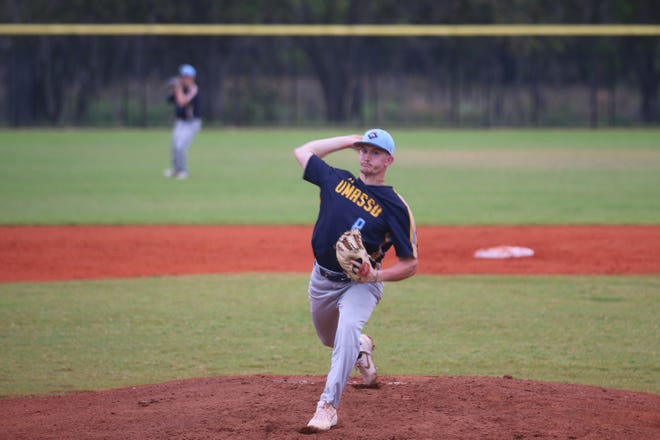 Tucker Hetherman, a transfer from Division II Southern New Hampshire, has helped shore up an ailing pitching staff for UMass Dartmouth. [COURTESY UMD ATHLETICS]
