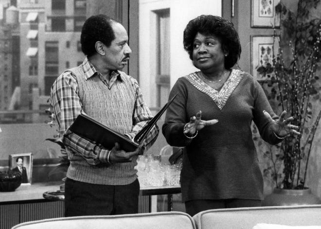 Actor Sherman Hemsley played the role of George Jefferson (left) alongside actress Isabel Sanford, who played the role of Louise Jefferson, in the TV sitcom "The Jeffersons". (Photo courtesy of CBS)