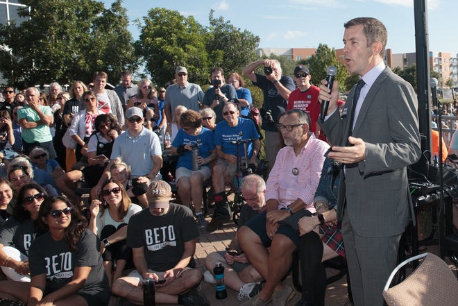 Democrat Mike Siegel, speaking at a Beto O'Rourke Senate campaign event in Cedar Park in August 2018, is once again seeking to represent the 10th Congressional District. [Suzanne Cordeiro for Statesman ]