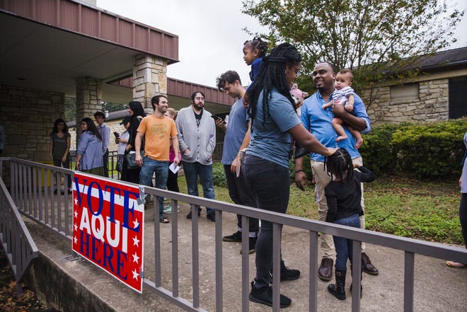Long voter lines stretched out the door of Parker Lane United Methodist church on Election Day last November. [AMANDA VOISARD/AMERICAN-STATESMAN]