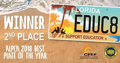 The International Automobile License Plate Collectors Association nominated Florida's new Support Education tag for Best Plate of the Year. [Photo provided]