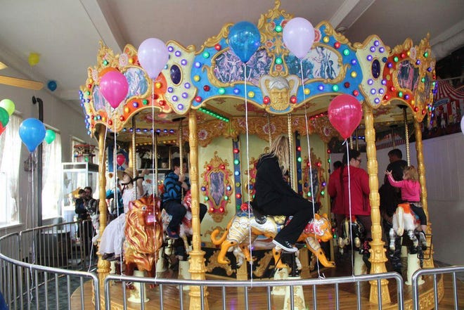 The carousel in the Franco-American Hotel is a hit with people of all ages.