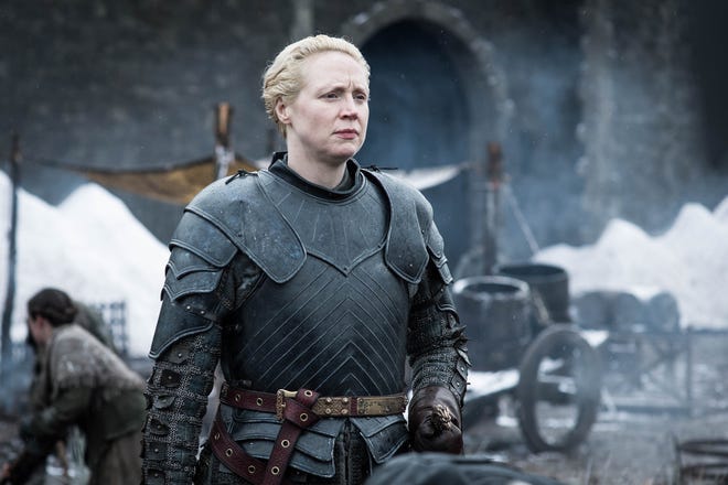 Gwendoline Christie stars as Brienne of Tarth in the final season of HBO's drama series "Game of Thrones." [HBO PHOTO]