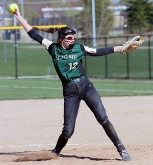 Zeeland West freshman Emily Brands earned her first varsity win in an 11-6 win over Holland Christian, on Tuesday. [Chris Zadorozny/Sentinel Staff]