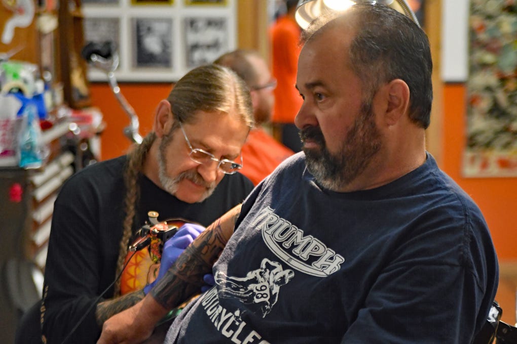 American Pickers Frank Fritz at Hawks Tattoos