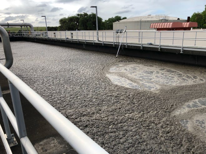 Raw sewage at Sarasota County's Bee Ridge Reclamation Facility, located at 5550 Lorraine Road, awaits undergoing the purification process to become reclaimed water, which is used for irrigation of lawns and golf courses. [Herald-Tribune Staff Photo / Nicole Rodriguez]