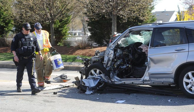 WEST YARMOUTH -- 04/25/19 -- Police and fire responded to a two-vehicle crash near the intersection of Route 28 and Town Brook Road Thursday afternoon.