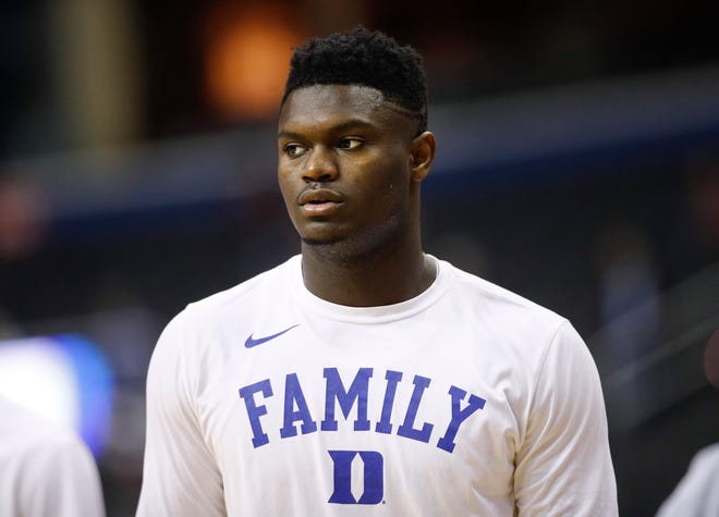 Zion Williamson, who is widely projected to be the NBA draft’s top overall pick came up at a college basketball corruption trial as jurors heard a recording of a Clemson coach who seemed eager for help recruiting him. [AP Photo/Patrick Semansky, File]