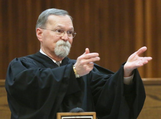 Kansas Supreme Court Chief Justice Lawton Nuss delivers his state of the judiciary speech. [February 2019 file photo/The Capital-Journal]