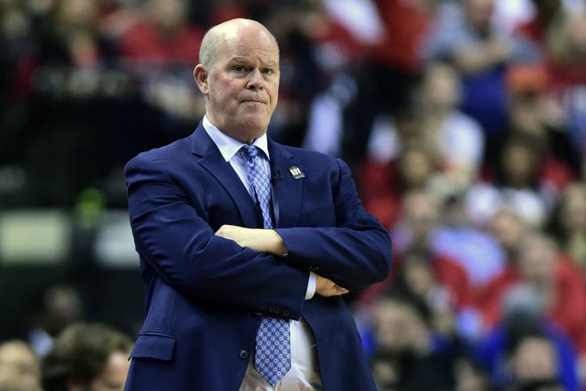 Orlando Magic head coach Steve Clifford watches as his team plays the Toronto Raptors during Game 5 of a first-round playoff series on Tuesday in Toronto. [Frank Gunn/Canadian Press via AP]