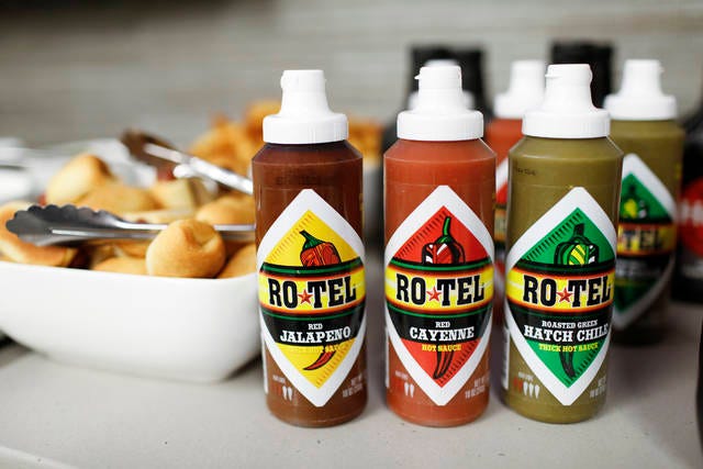 Ro-Tel sauce that will be tasted by employees at Conagra headquarters located in the Merchandise Mart in Chicago on Thursday, April 25, 2019. (Jose M. Osorio / Chicago Tribune / TNS)