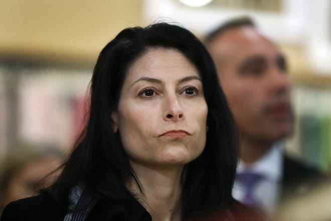 In this March 18, 2019, file photo, Michigan Attorney General Dana Nessel attends an event for Democratic presidential candidate Sen. Kirsten Gillibrand, D-N.Y., in Clawson. Nessel pledged Monday to move to shut down an oil pipeline in the Great Lakes if the governor doesn't find a "swift and straightforward" resolution to the contentious issue. (AP Photo/Paul Sancya File)