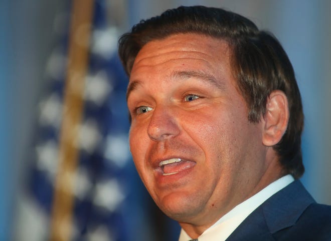 Florida Gov. Ron DeSantis speaks during a Town Hall at FSU's Augustus B. Turnbull Conference Center. He is expected to sign into law new private school voucher program that would also extend choice options to middle-income families. [Phil Sears/AP Photo]