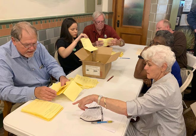 Ballots are counted for the 2019 Lake County Historical Society's election. [Katie Sartoris/Daily Commercial]