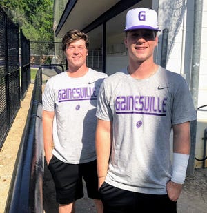 Gainesville High senior baseball players Luke, left, and Zeb Marquis. [Larry Savage/Staff]