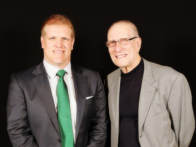 Bob Adams, right, is the president of Highland Homes, and his son, Joel, is the company's executive vice president. [ PROVIDED PHOTO ]