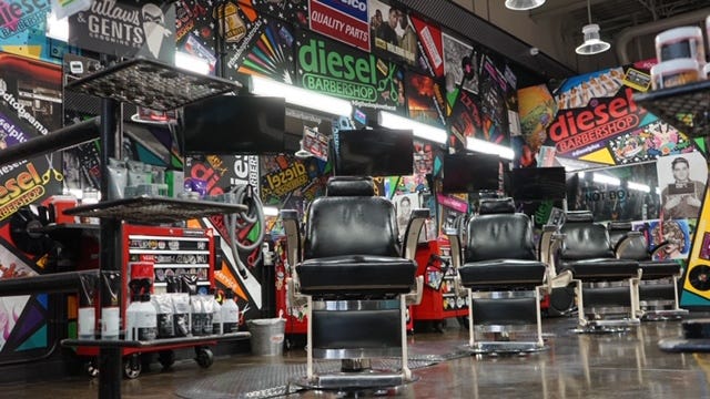 Diesel Barbershop, a unique haircut and grooming service provider, is opening its Jacksonville location this summer at the Gateway Village at St. Johns Town Center. Diesel is a national barbershop chain that incorporates a man-cave element where customers can watching a sports game, playing arcade games and kick back with a beer. [Provided for Diesel Barbershop]