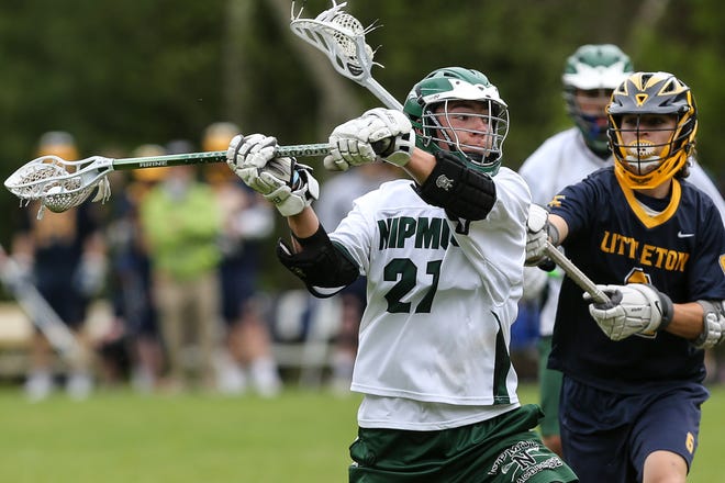 Nipmuc's Colby Hegarty fires a shot during a game from last season. Hegarty scored four goals in the Warriors' 8-4 win over Wachusett on Saturday. [Daily News and Wicked Local File Photo/Dan Holmes]