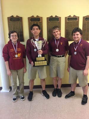 The Thomas Jefferson Classical Academy varsity academic team, consisting of Remy Fifield, John Kim, Adam Mystkowski and Jonathan Shauf, was named national champions in the Varsity Division Small School category of the National History Bowl in Washington, D.C. [Special to The Star]
