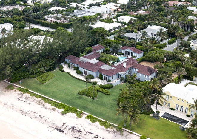 Recorded in April at $28.66 million, the sale of this oceanfront house at 980 N. Ocean Blvd. was the biggest-dollar residential deal of the season. The house was approved for demolition in March. [Photo by Bradford Deflin, courtesy Douglas Elliman Real Estate]