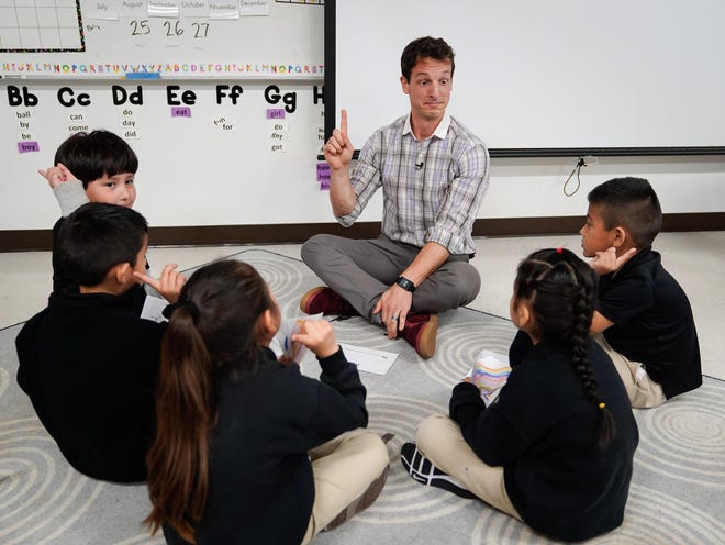 H-E-B Excellence in Education award finalist Mark Rogers is a kindergarten teacher at Austin Achieve. [Darren Abate/H-E-B]