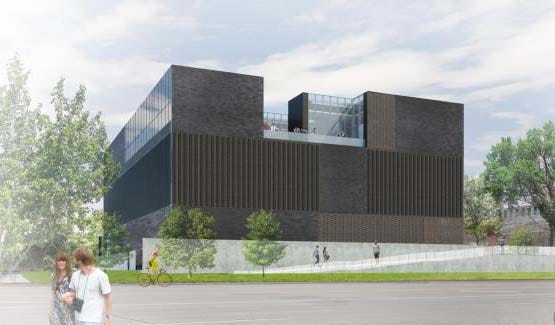 A drawing shows the new University of Iowa art museum. [submitted]