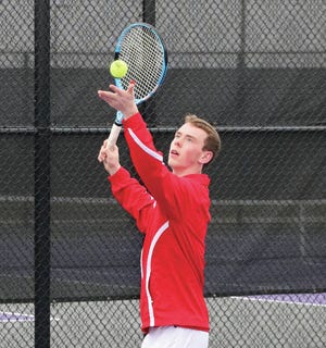 Connor Patterson and doubles partner Joe Zehr won a title at the North Polk Invite last weekend and followed up with another victory in a dual sweep over Creston on Monday. Photo by Andrew Logue/News-Republican