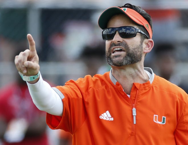 New Miami coach Manny Diaz comes in at No. 6 on this year's Most Likely to Succeed rankings. Diaz is entering his first season after replacing Mark Richt. [Al Diaz/Miami Herald]