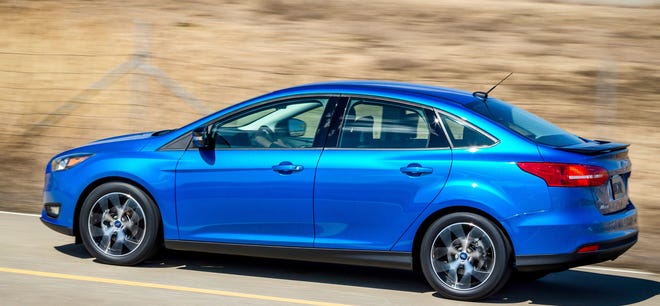 The 2015 Ford Focus is seen. Customers claim in legal filings their 2012-16 Focus and 2011-16 Fiesta sedans were built with dual-clutch transmissions that were prone to major issues, while Ford claims it was the owner's fault. [FORD]