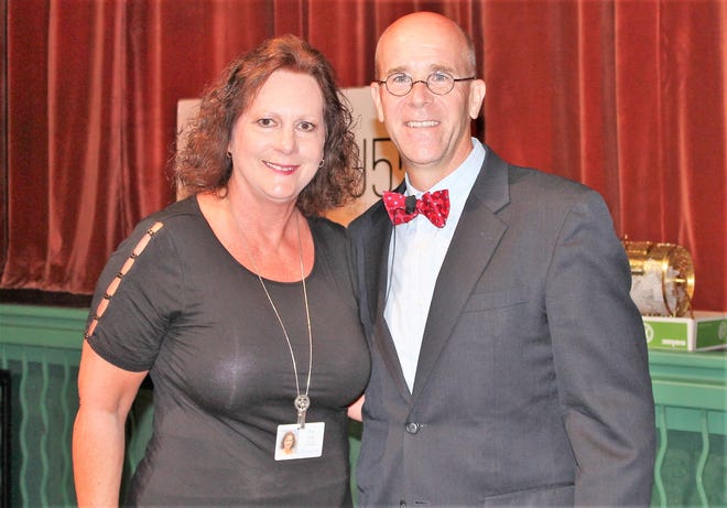 Cornerstone Hospice Yellow Team Manager Tina Rivas was honored by CEO Chuck Lee for 25 years of service. [Submitted]