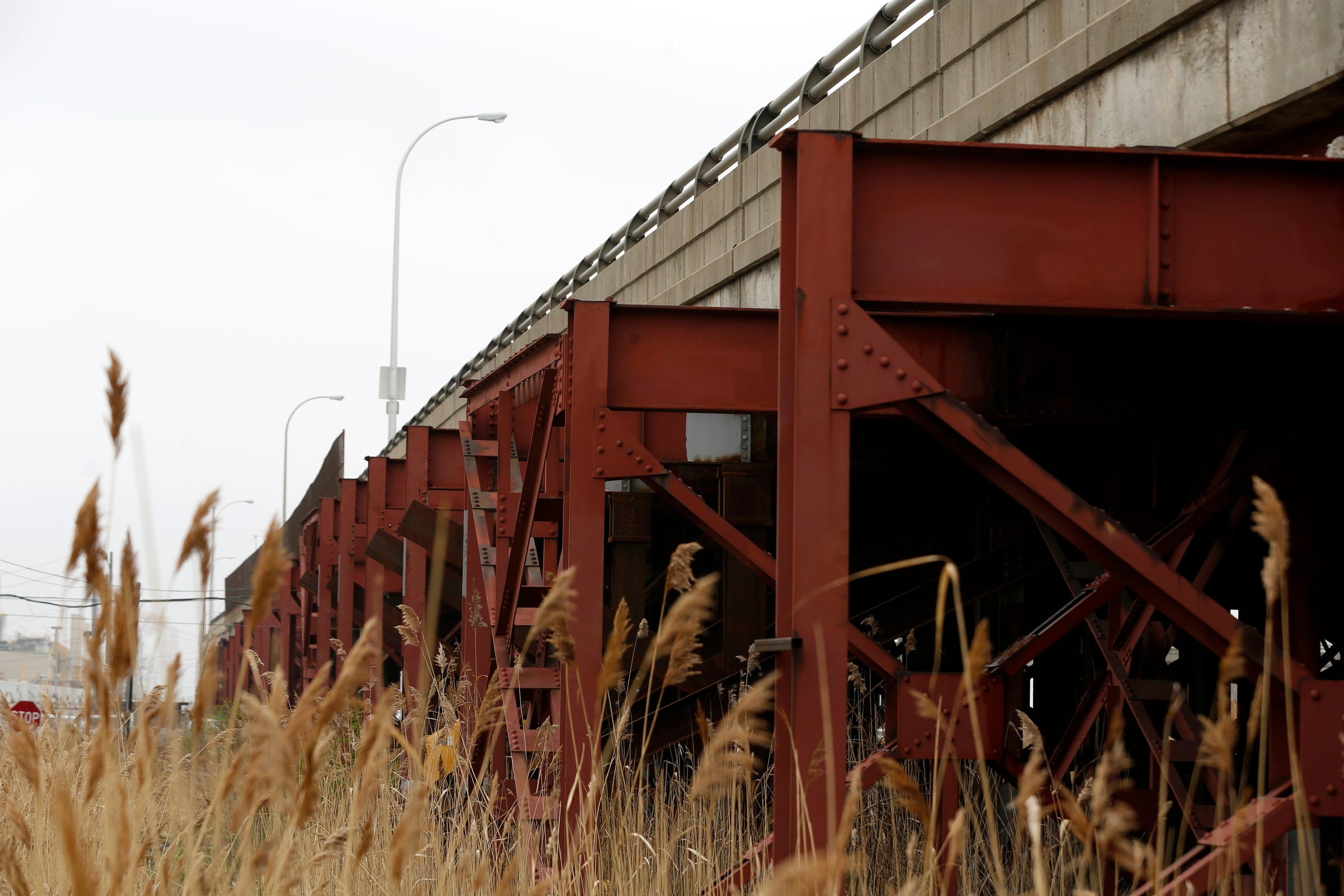 Miller Road bridge and some of its temporary supports.