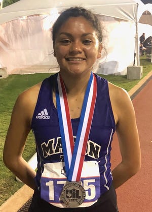 Mason High School's Ana Segura won a silver medal in the Class 2A girls 1,600 meters Saturday, May 11, 2019, at Austin's Mike A. Myers Stadium. The sophomore broke her own school record in the process.