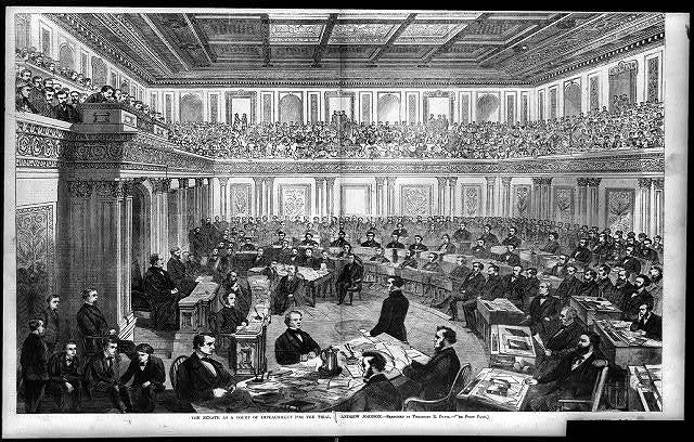 The Senate as a Court of Impeachment for the Trial of Andrew Johnson.