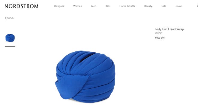 Nordstrom currently lists Gucci's