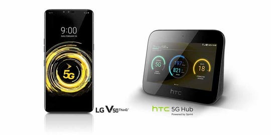 Sprint's first 5G devices: LG V50 ThinQ and HTC 5G Hub.