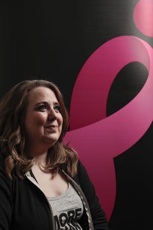 Tori Geib, 33, of Bellefontaine, is the honorary chairwoman of the Komen Columbus Race for the Cure. She and others have worked to make this year's race more inclusive for patients with metastatic breast cancer. Geib has been diagnosed with that cancer. [Joshua A. Bickel/Dispatch]