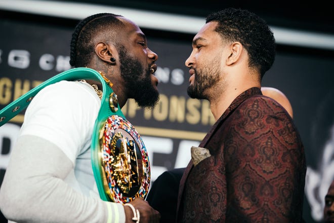WBC Heavyweight World Champion Deontay Wilder and challenger Dominic Breazeale continued their war of words at the final press conference Thursday. [Photo/Sean Michael Ham/Mayweather Promotions]