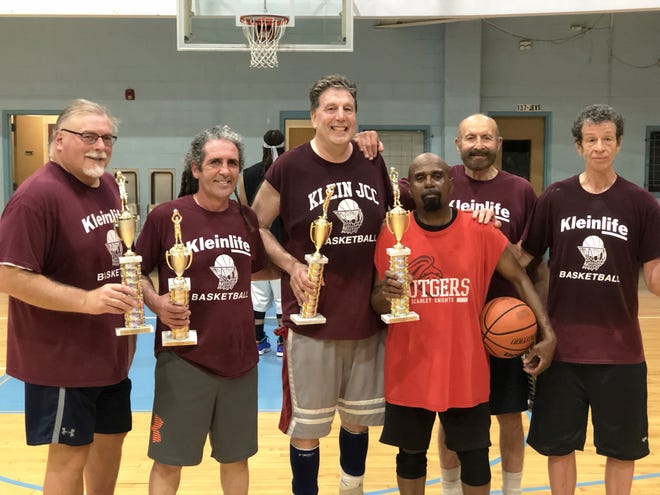 Pictured are the winners of the men’s 55 and over basketball league at KleinLife, from left, Mark Levine, Victor Fellus, Robert Smilowitz, Ray Reyes, Norty Levine and Larry Kendis.