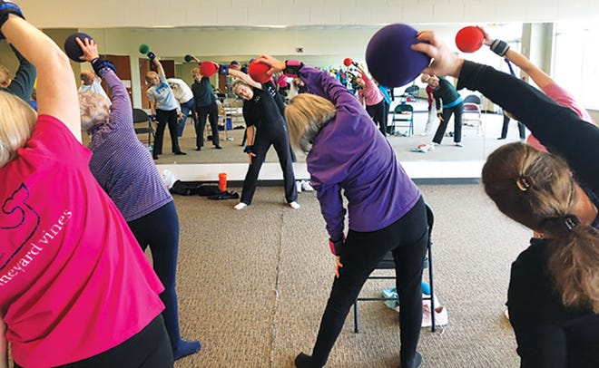 Exercise classes are for all ages and are especially helpful for the elderly.