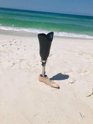 The prosthetic leg found in the Gulf of Mexico has been reunited with its owner. [CONTRIBUTED PHOTO]