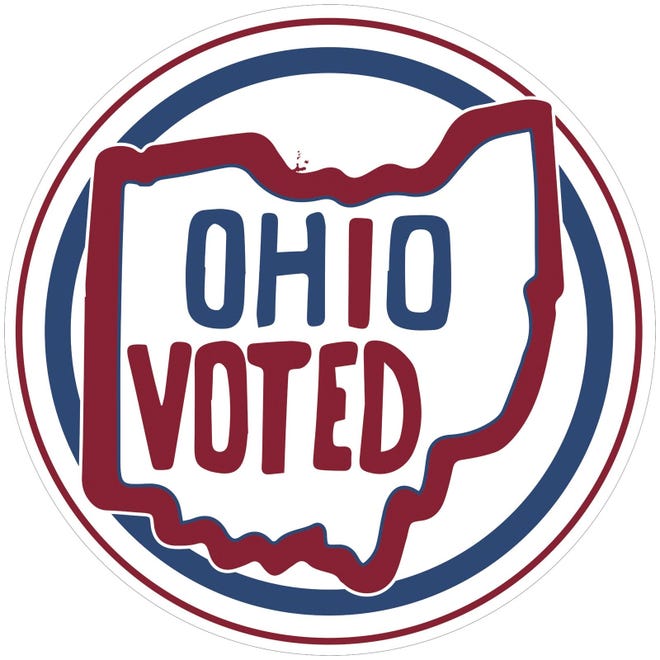Emily Legg of Teays Valley High School in Pickaway County created the winning sticker that will be given to voters in every Ohio election through 2022. (Provided by Secretary of State's office)