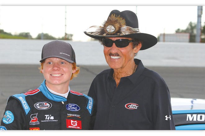 RACING ROYALTY — Thad Moffitt, left, appreciates the support and advice of his grandfather, Richard Petty.