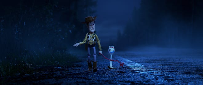 The toys are back, both familiar and new, in "Toy Story 4," out in June. [Contributed by Pixar]