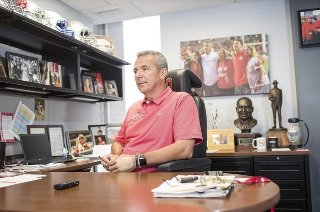 Urban Meyer has shifted into a new role at Ohio State. [BROOKE LAVALLEY/COLUMBUS DISPATCH]