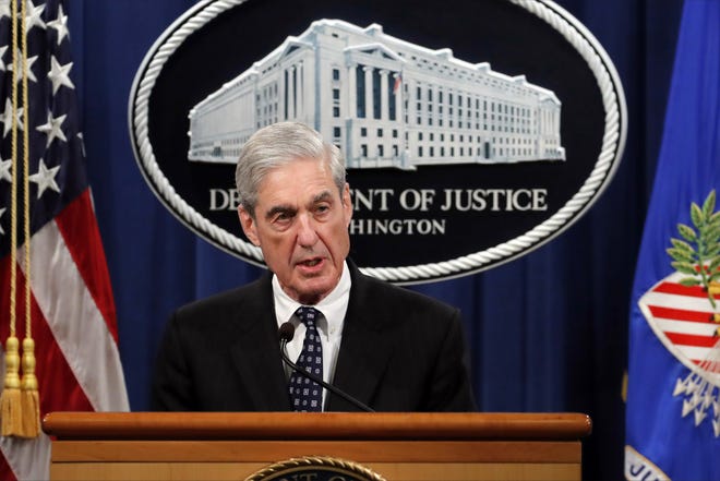 Special counsel Robert Mueller speaks at the Department of Justice on Wednesday. [AP / Carolyn Kaster]