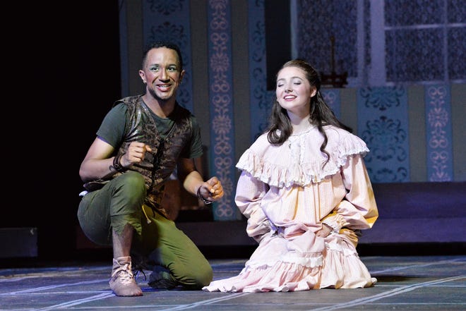 'Peter Pan,' starring Devin Leming (Peter) and Cece Donathan (Wendy), opens the Muni's 2019 summer season. [Photo by Donna Lounsberry]