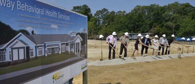 Groundbreaking for the Chatham County Behavioral Health Crisis Center was held Wednesday morning on DeRenne Avenue. The 22,000-square-foot facility with a 24-hour, seven-day a week, 365 days a year "walk-in" crisis service alternative to hospital emergency rooms. [Steve Bisson/savannahnow.com]